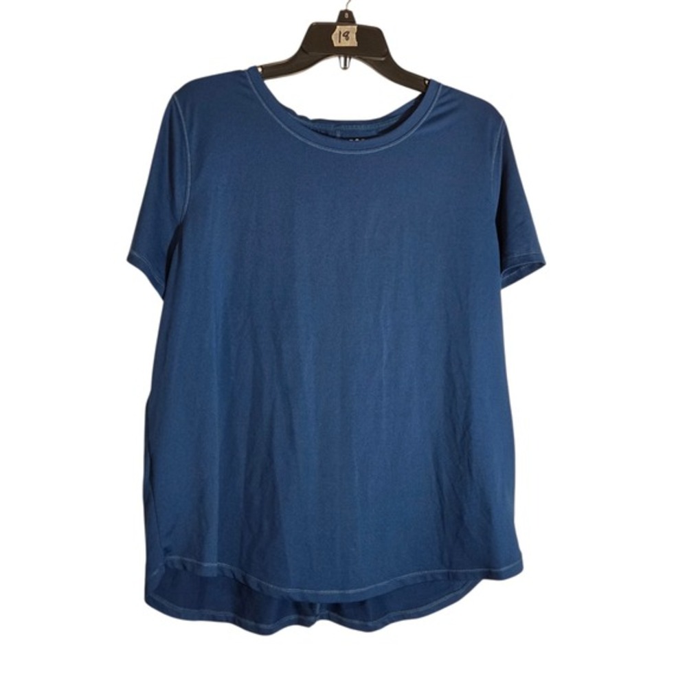 DSG Womens Short Sleeve Active T-Shirt Blue Crew Neck Workout Top 2XL DAW11150